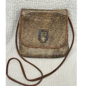 Pat Smiley Collection Brown Distressed Leather Crossbody Purse #69324